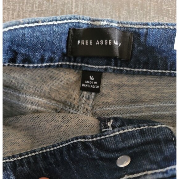 Free Assembly Wide Leg Carpenter Jeans Girls Size 16 New With Tag - Picture 3 of 9